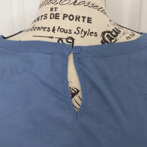J. Crew Blue Blouse Peplem Hem Size 4 - Picture 6 of 10